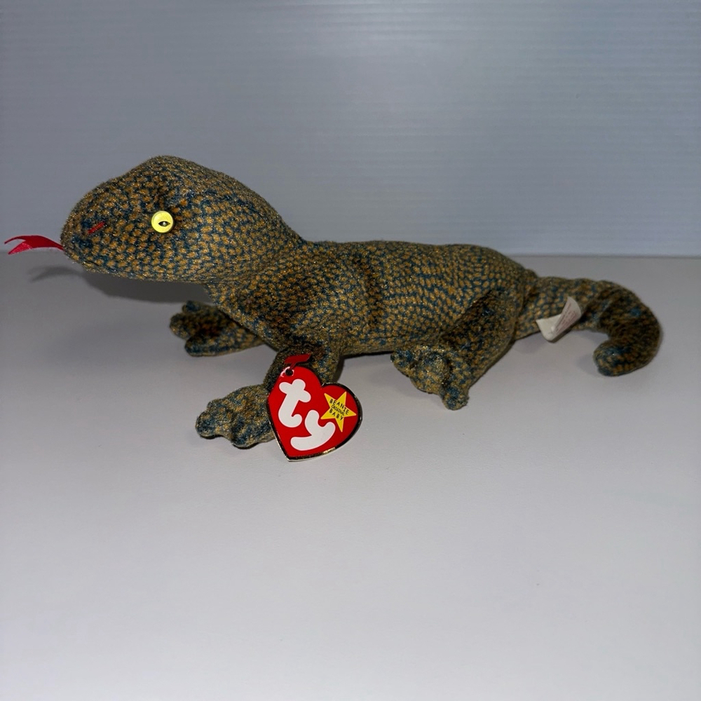 Ty Beanie Baby Scaly Green Plush Toy nwt new vintage lizard - Picture 9 of 9